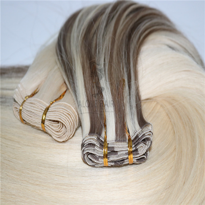 No silicone hand tied remy hair extensions china 