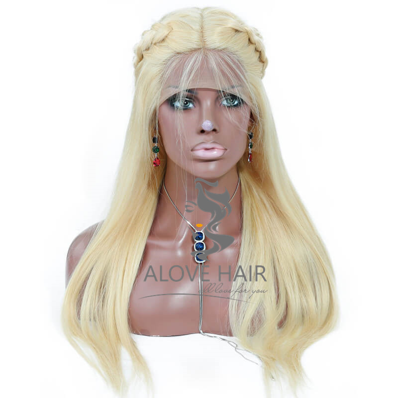 Wholesale blonde human hair full lace wigs 
