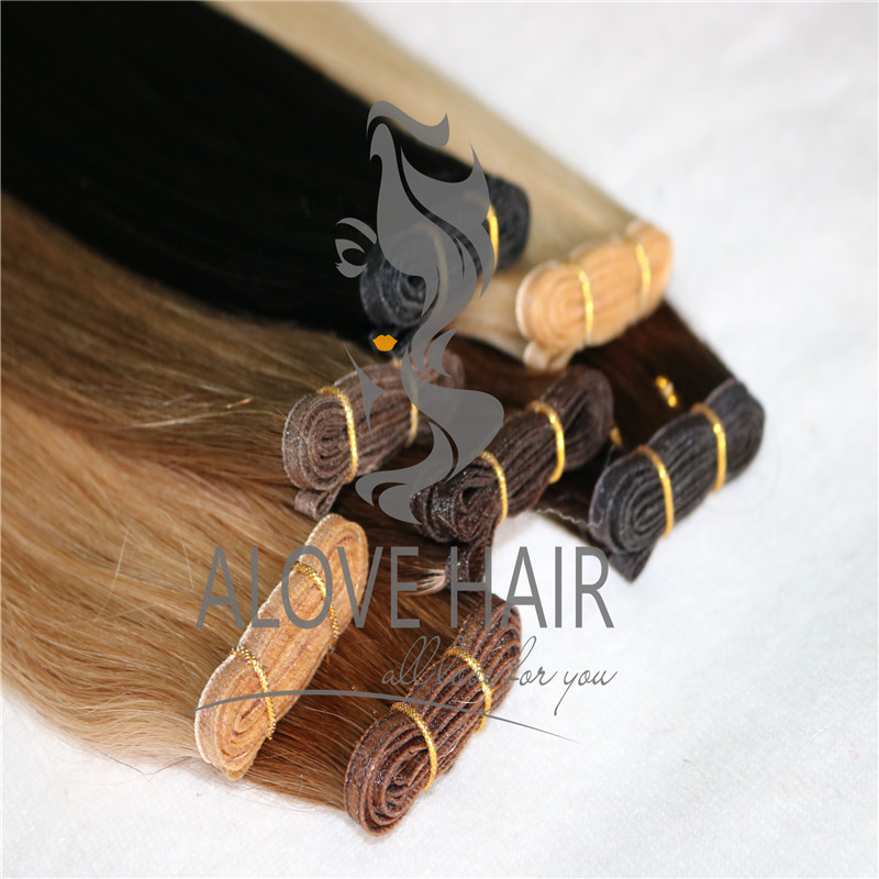 Wholesale no silicone hybrid hand tied wefts 
