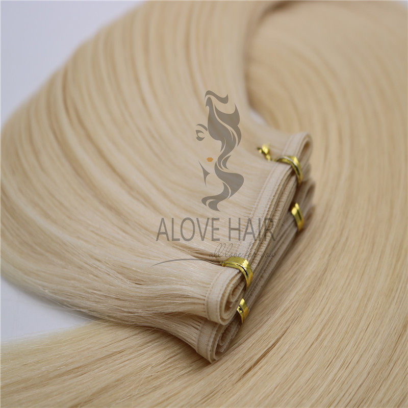 Wholesale high quality cuticle intact remy flat weft hair extensions