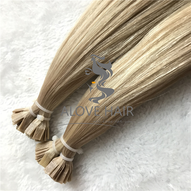Wholesale cuticle intact flat tip hair extensions 