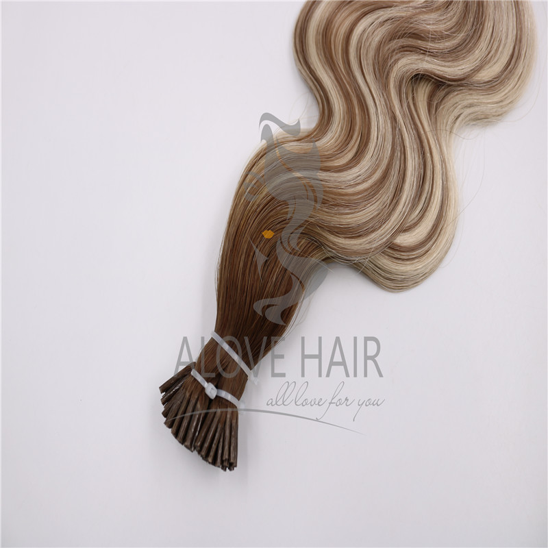 Full cuticle wavy i tip hair extensions vendor in China 