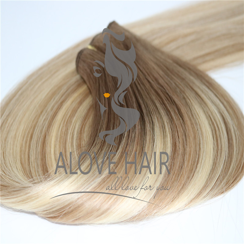 Double drawn balyage color hand tied hair extensions australia