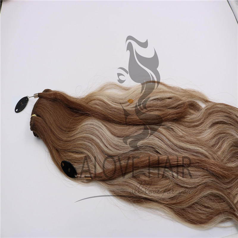 Natural wave balayage color hand tied hair extensions utah