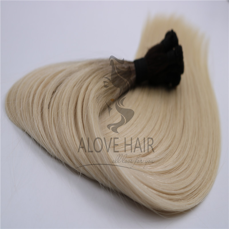 High quality hand tied human hair extensions 