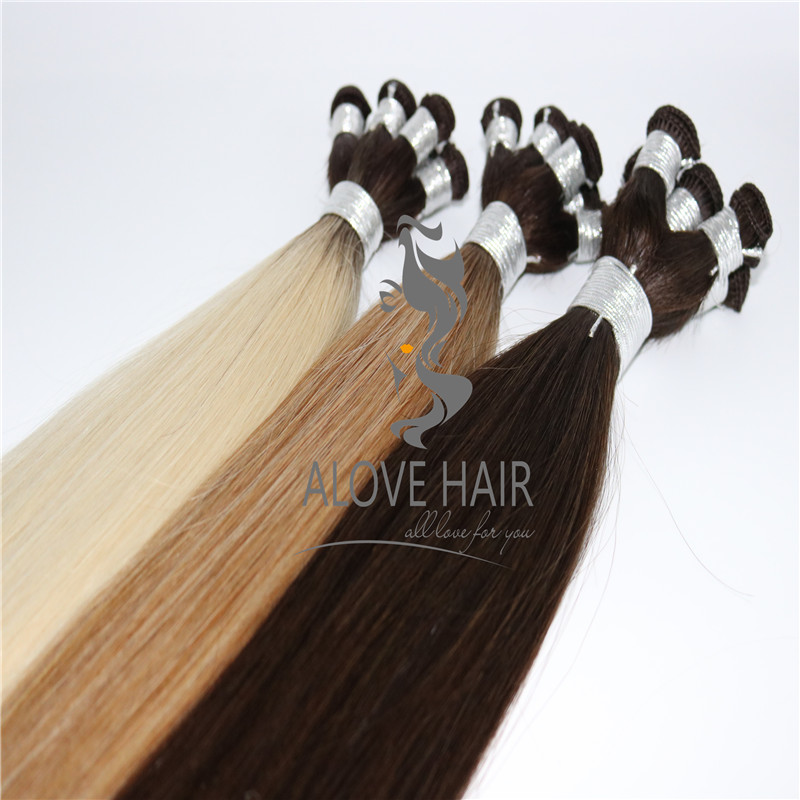 Wholesale full cuticle hand tied wefts for hand tied hair education