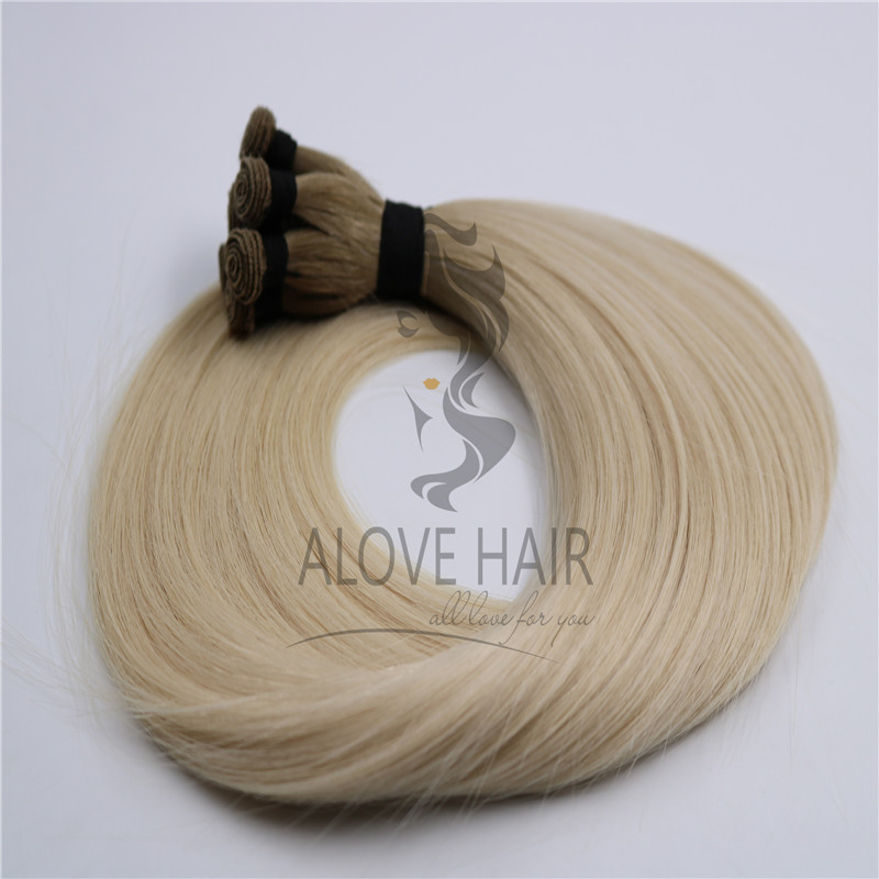 Wholesale high quality ombre hand tied hair extensions 