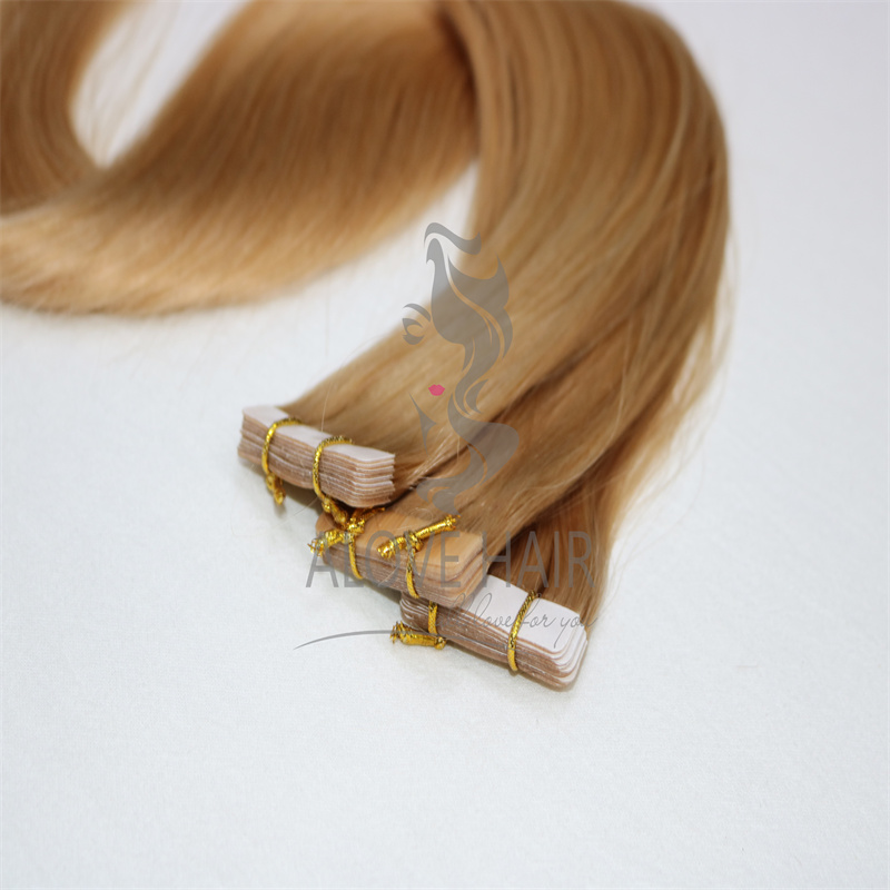 High quality tape in hair extensions for Pairs hair salon and hair stylists 