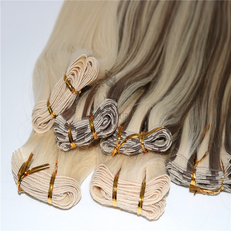 No silicone hand tied remy hair extensions china 