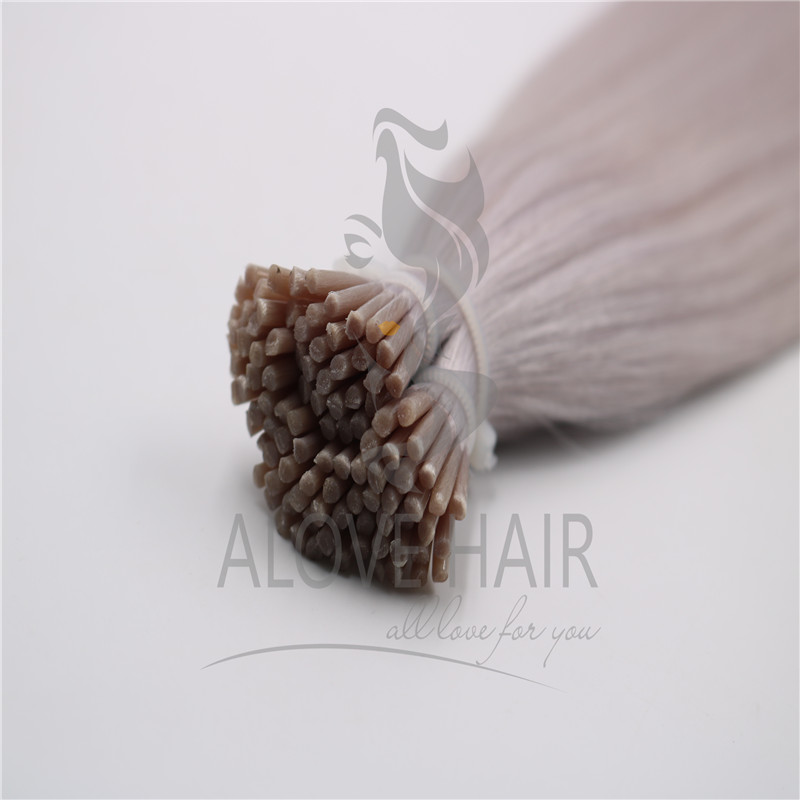Cuticle intact remy ash blonde pre bonded stick tip hair extensions