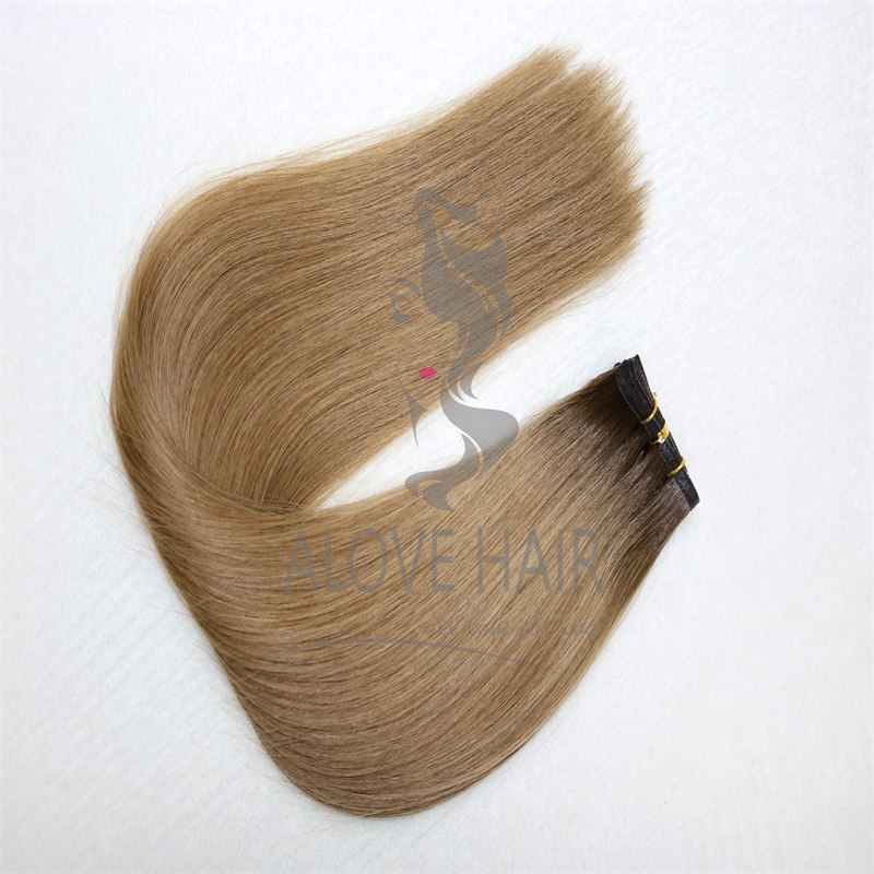 High quality ombre color cuticle intact seamless wefts