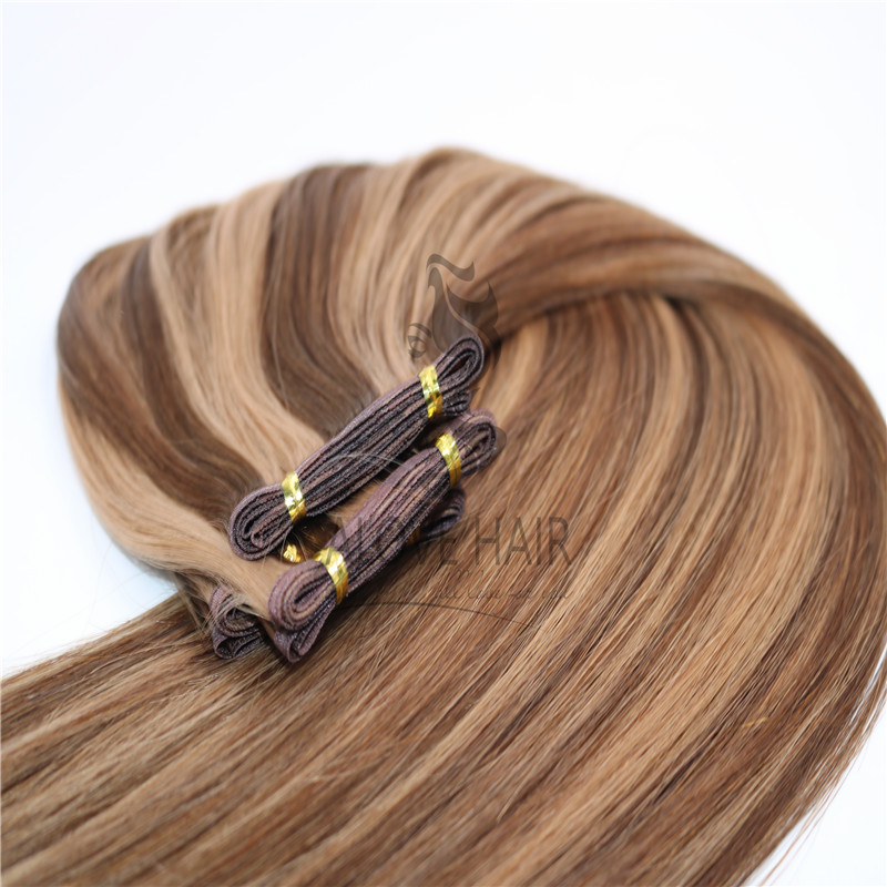 Wholesale silicone free piano color flat wefts