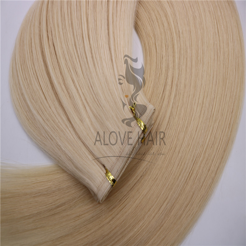 Wholesale high quality cuticle intact remy flat weft hair extensions