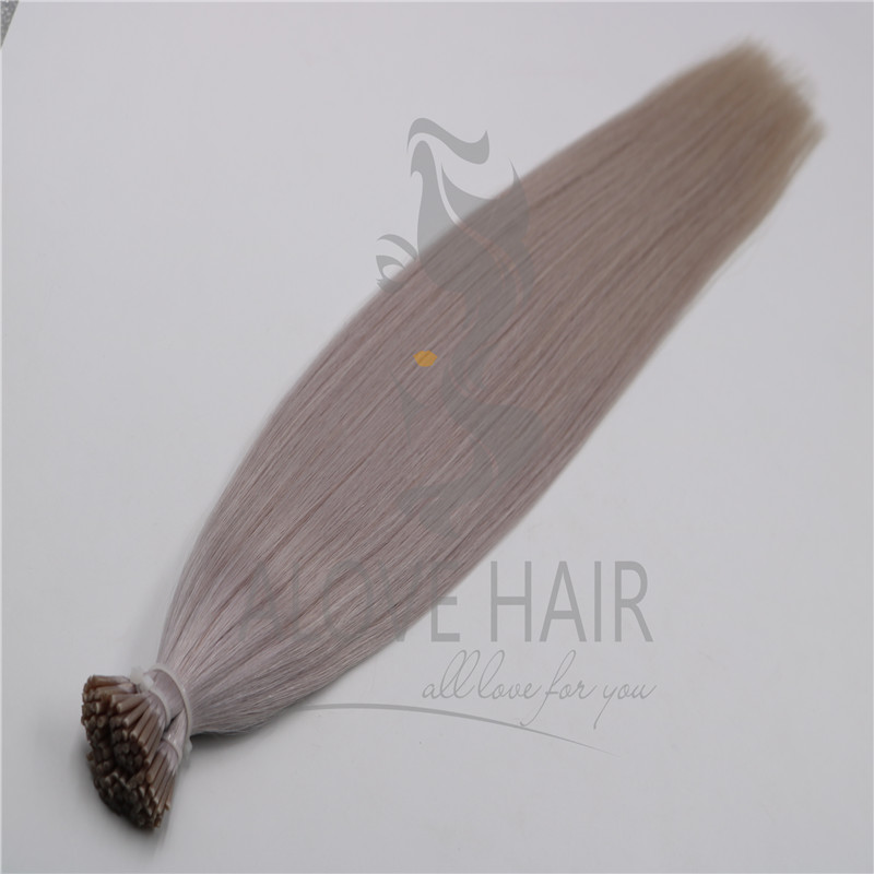 Cuticle intact remy ash blonde pre bonded stick tip hair extensions